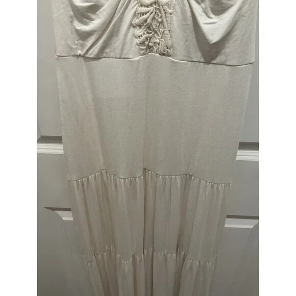 Sky Brand Maxi Dress Large Sleeveless Off White Lace Front NWT - Picture 3 of 9